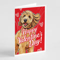 Goldendoodle Happy Valentine's Day Greeting Cards Pack of 8 Blank Cards with Envelopes Whimsical A7 Size 5x7