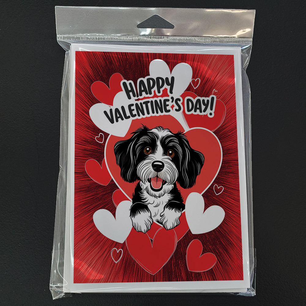Havanese Happy Valentine's Day Greeting Cards Pack of 8 Blank Cards with Envelopes Whimsical A7 Size 5x7