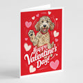 Labradoodle Happy Valentine's Day Greeting Cards Pack of 8 Blank Cards with Envelopes Whimsical A7 Size 5x7