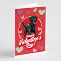 Black Labrador Retriever Happy Valentine's Day Greeting Cards Pack of 8 Blank Cards with Envelopes Whimsical A7 Size 5x7