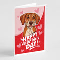 Rhodesian Ridgeback Happy Valentine's Day Greeting Cards Pack of 8 Blank Cards with Envelopes Whimsical A7 Size 5x7