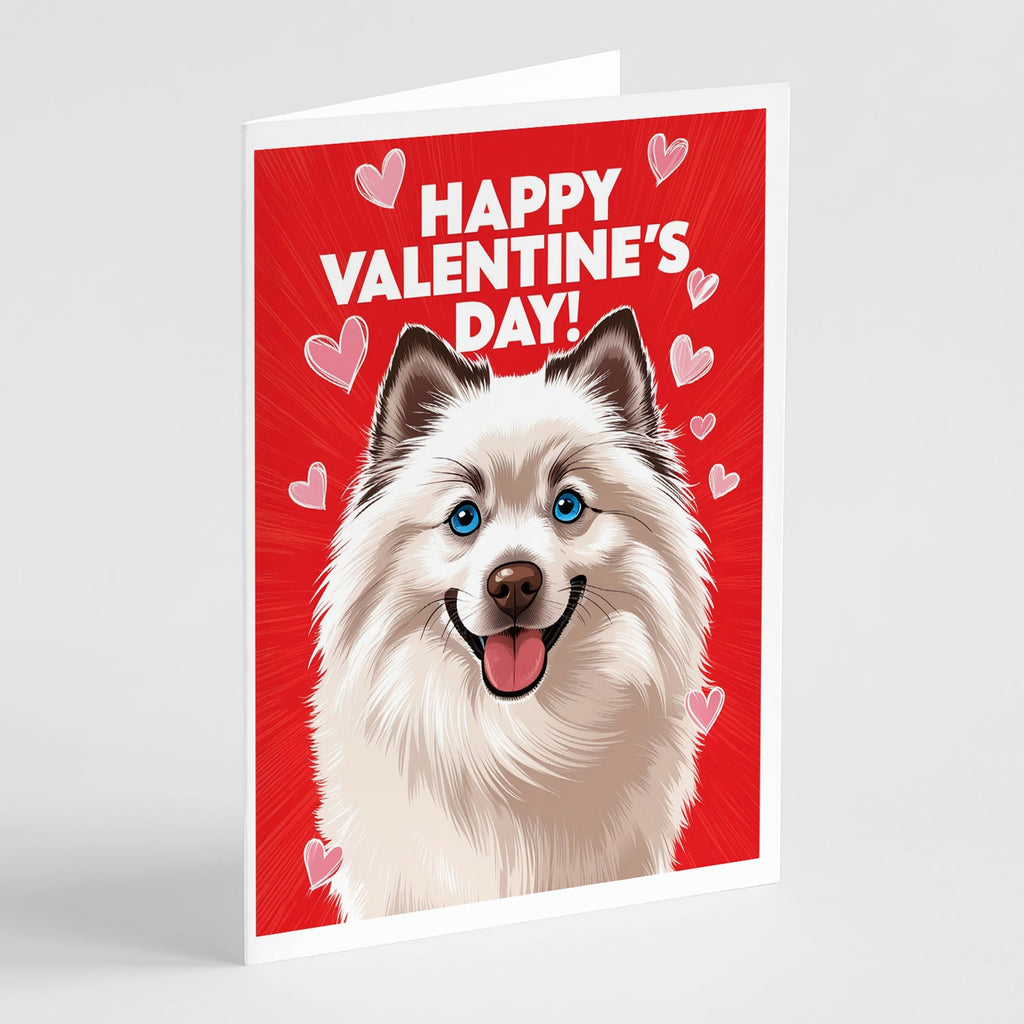 Samoyed Happy Valentine's Day Greeting Cards Pack of 8 Blank Cards with Envelopes Whimsical A7 Size 5x7