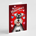 Schnauzer Happy Valentine's Day Greeting Cards Pack of 8 Blank Cards with Envelopes Whimsical A7 Size 5x7