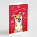 Shiba Inu Happy Valentine's Day Greeting Cards Pack of 8 Blank Cards with Envelopes Whimsical A7 Size 5x7