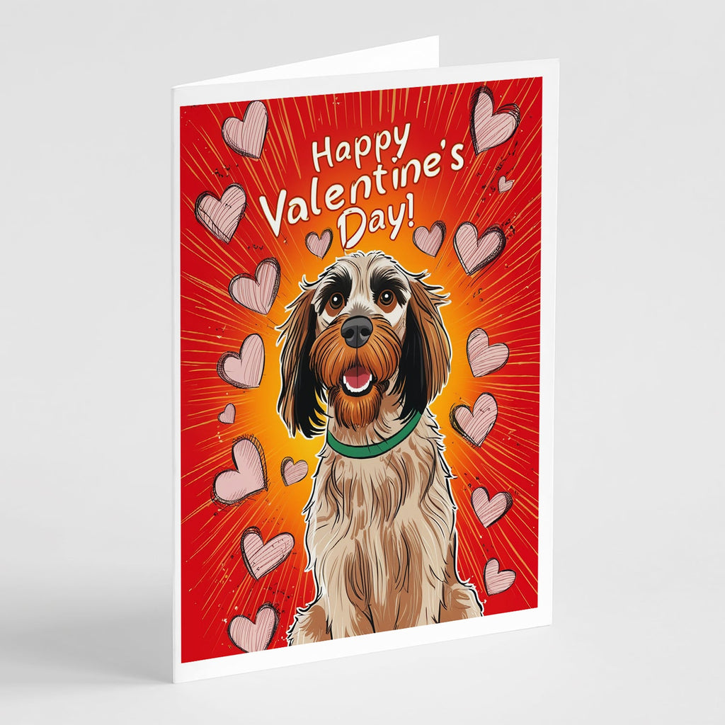 Wirehaired Pointing Griffon Happy Valentine's Day Greeting Cards Pack of 8 Blank Cards with Envelopes Whimsical A7 Size 5x7