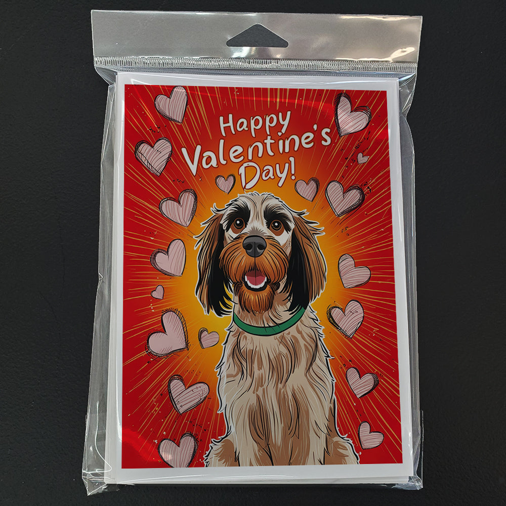Wirehaired Pointing Griffon Happy Valentine's Day Greeting Cards Pack of 8 Blank Cards with Envelopes Whimsical A7 Size 5x7