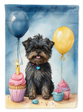 Affenpinscher Happy Birthday House Flag 28x40 Porch Sleeve Pole Decorative Outside Yard Banner Artwork Wall Hanging, Polyester