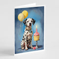 Dalmatian Happy Birthday Greeting Cards Pack of 8 Blank Cards with Envelopes Whimsical A7 Size 5x7