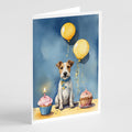 Fox Terrier Happy Birthday Greeting Cards Pack of 8 Blank Cards with Envelopes Whimsical A7 Size 5x7
