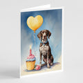 German Shorthaired Pointer Happy Birthday Greeting Cards Pack of 8 Blank Cards with Envelopes Whimsical A7 Size 5x7