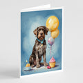 German Wirehaired Pointer Happy Birthday Greeting Cards Pack of 8 Blank Cards with Envelopes Whimsical A7 Size 5x7