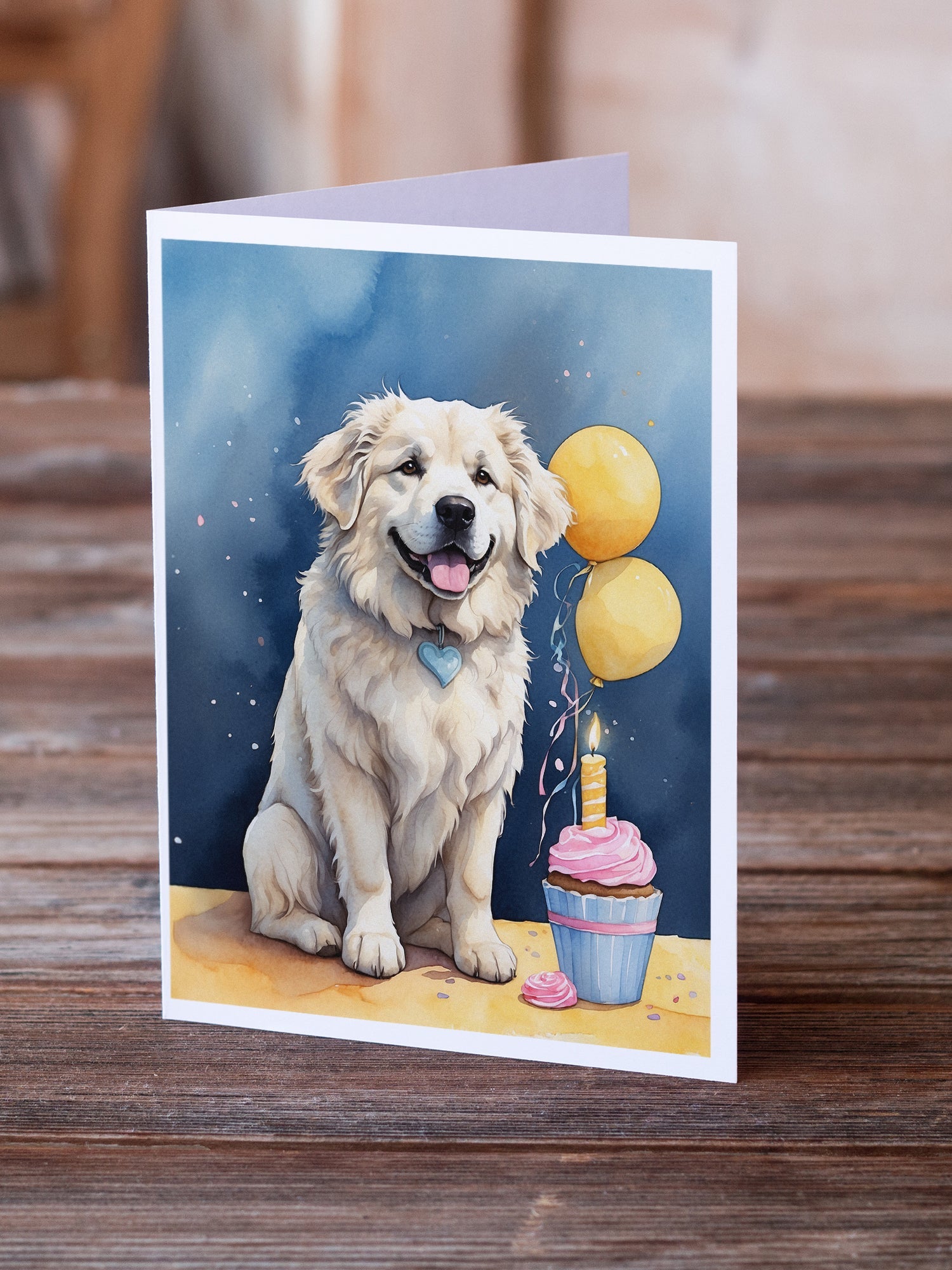 Great Pyrenees Happy Birthday Greeting Cards Pack of 8 Blank Cards with Envelopes Whimsical A7 Size 5x7