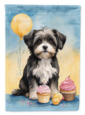 Havanese Happy Birthday House Flag 28x40 Porch Sleeve Pole Decorative Outside Yard Banner Artwork Wall Hanging, Polyester