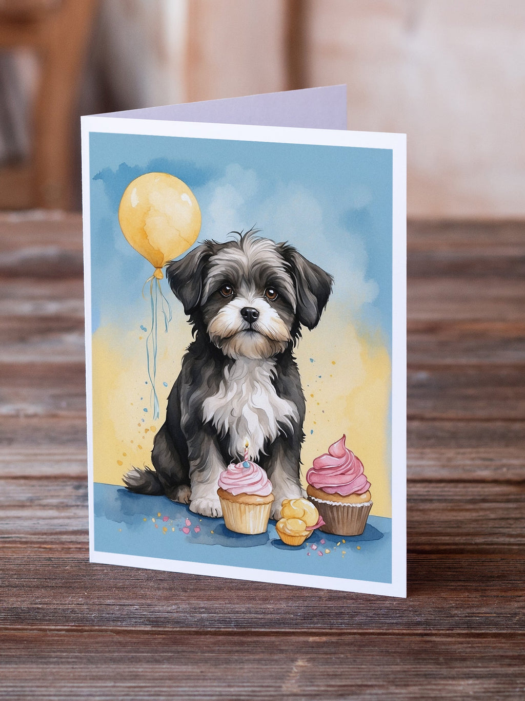 Havanese Happy Birthday Greeting Cards Pack of 8 Blank Cards with Envelopes Whimsical A7 Size 5x7