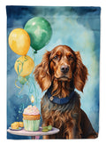 Irish Setter Happy Birthday House Flag 28x40 Porch Sleeve Pole Decorative Outside Yard Banner Artwork Wall Hanging, Polyester