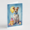 Jack Russell Terrier Happy Birthday Greeting Cards Pack of 8 Blank Cards with Envelopes Whimsical A7 Size 5x7