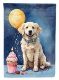Kuvasz Happy Birthday House Flag 28x40 Porch Sleeve Pole Decorative Outside Yard Banner Artwork Wall Hanging, Polyester