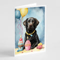 Black Labrador Retriever Happy Birthday Greeting Cards Pack of 8 Blank Cards with Envelopes Whimsical A7 Size 5x7