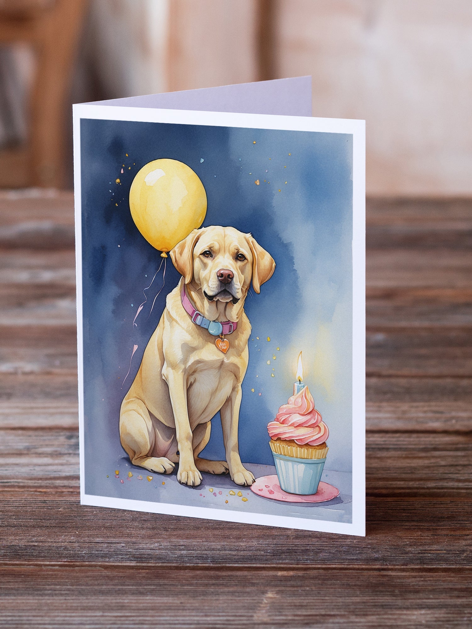 Yellow Labrador Retriever Happy Birthday Greeting Cards Pack of 8 Blank Cards with Envelopes Whimsical A7 Size 5x7