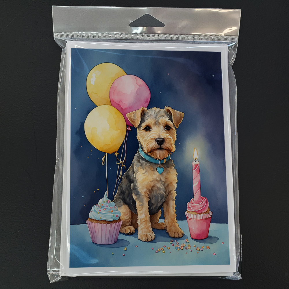 Lakeland Terrier Happy Birthday Greeting Cards Pack of 8 Blank Cards with Envelopes Whimsical A7 Size 5x7