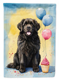 Newfoundland Happy Birthday House Flag 28x40 Porch Sleeve Pole Decorative Outside Yard Banner Artwork Wall Hanging, Polyester