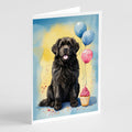 Newfoundland Happy Birthday Greeting Cards Pack of 8 Blank Cards with Envelopes Whimsical A7 Size 5x7