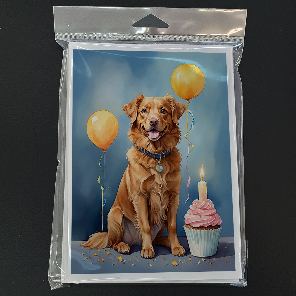 Nova Scotia Duck Tolling Retriever Happy Birthday Greeting Cards Pack of 8 Blank Cards with Envelopes Whimsical A7 Size 5x7