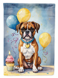 Boxer Happy Birthday House Flag 28x40 Porch Sleeve Pole Decorative Outside Yard Banner Artwork Wall Hanging, Polyester