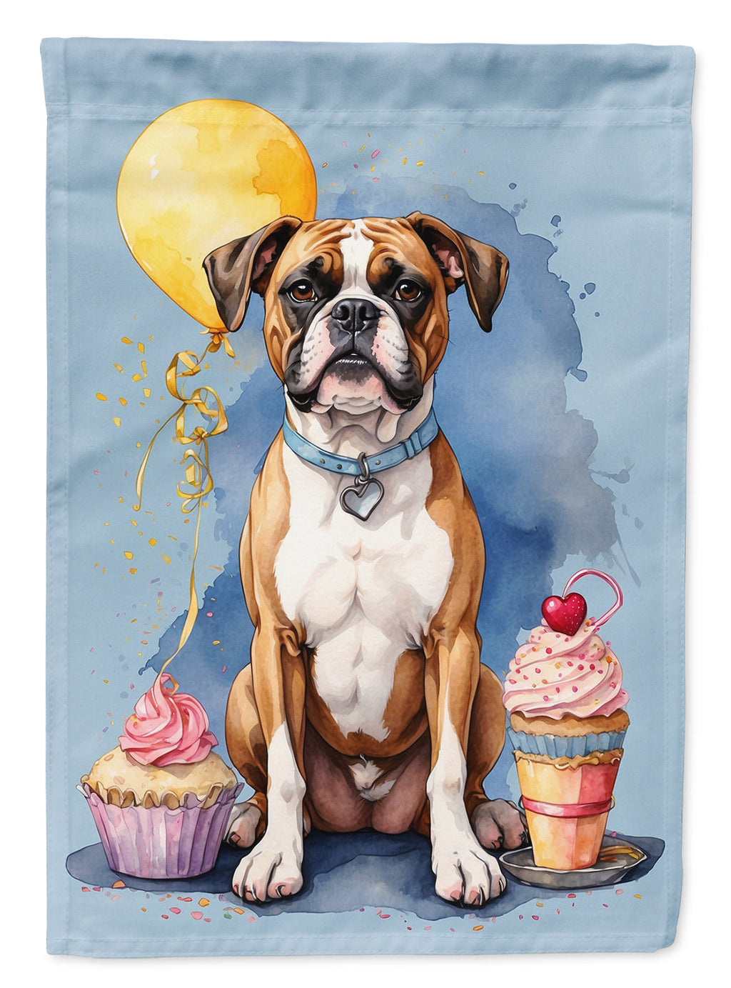 Boxer Happy Birthday House Flag 28x40 Porch Sleeve Pole Decorative Outside Yard Banner Artwork Wall Hanging, Polyester