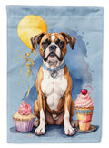 Boxer Happy Birthday House Flag 28x40 Porch Sleeve Pole Decorative Outside Yard Banner Artwork Wall Hanging, Polyester