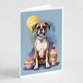 Boxer Happy Birthday Greeting Cards Pack of 8 Blank Cards with Envelopes Whimsical A7 Size 5x7