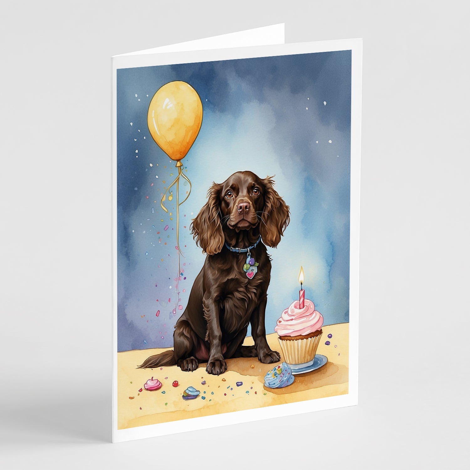 Boykin Spaniel Happy Birthday Greeting Cards Pack of 8 Blank Cards with Envelopes Whimsical A7 Size 5x7