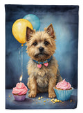 Cairn Terrier Happy Birthday House Flag 28x40 Porch Sleeve Pole Decorative Outside Yard Banner Artwork Wall Hanging, Polyester