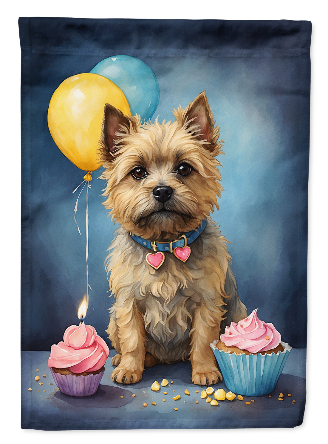 Cairn Terrier Happy Birthday House Flag 28x40 Porch Sleeve Pole Decorative Outside Yard Banner Artwork Wall Hanging, Polyester