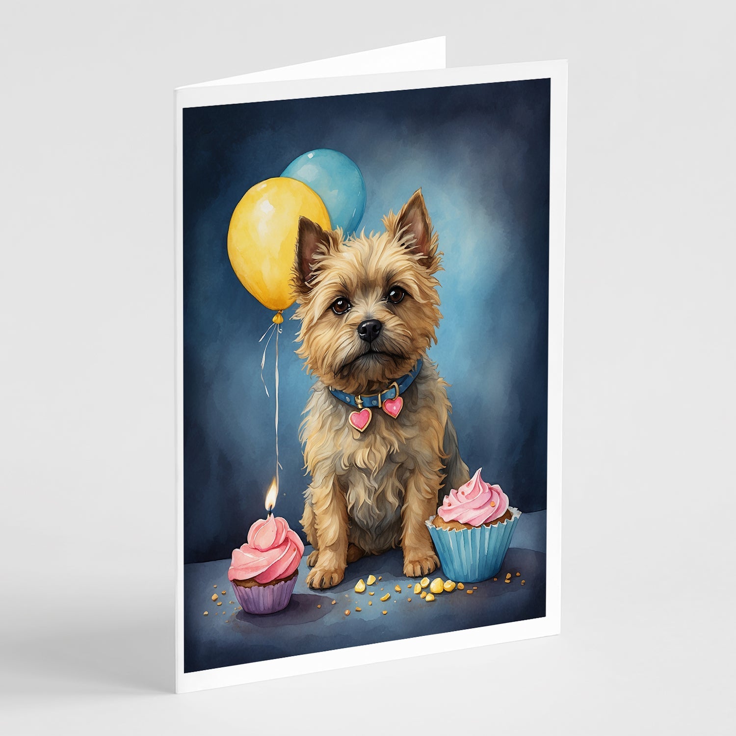 Cairn Terrier Happy Birthday Greeting Cards Pack of 8 Blank Cards with Envelopes Whimsical A7 Size 5x7