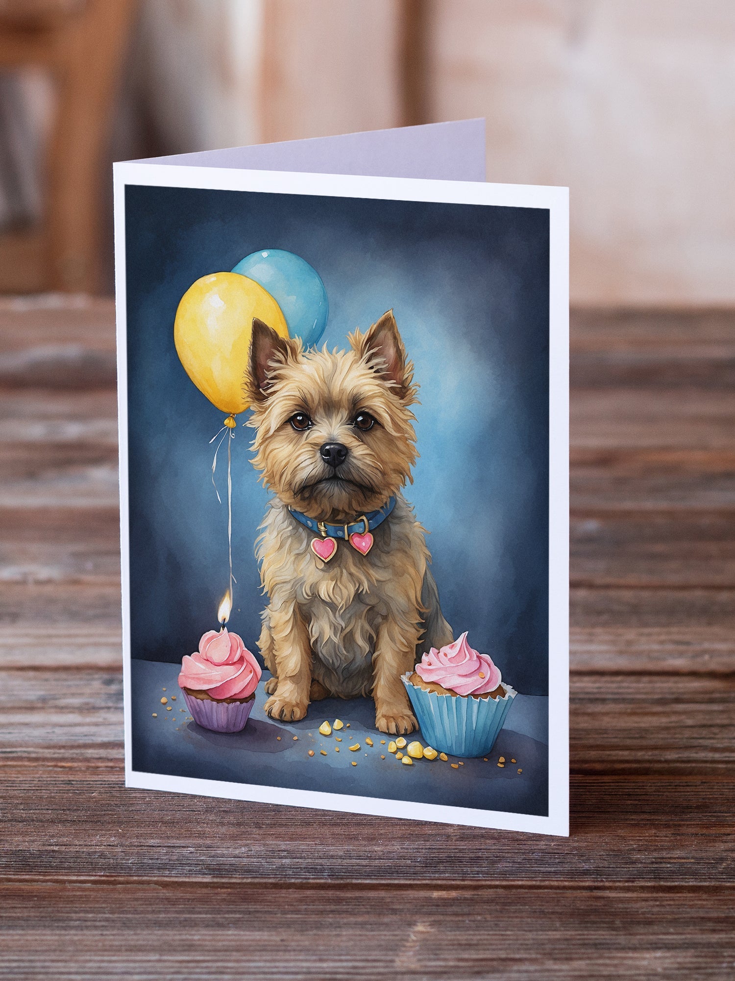 Cairn Terrier Happy Birthday Greeting Cards Pack of 8 Blank Cards with Envelopes Whimsical A7 Size 5x7
