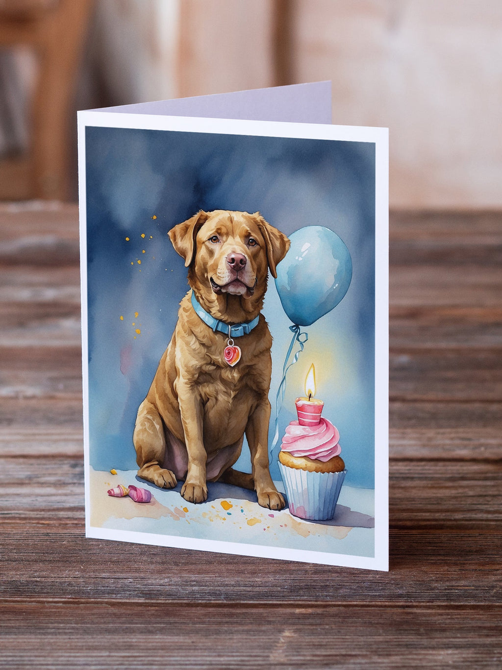 Chesapeake Bay Retriever Happy Birthday Greeting Cards Pack of 8 Blank Cards with Envelopes Whimsical A7 Size 5x7