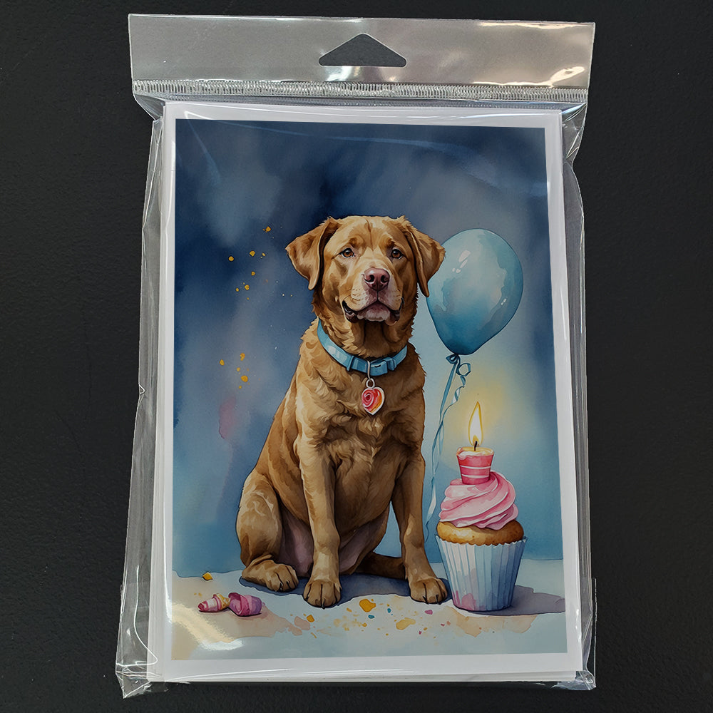 Chesapeake Bay Retriever Happy Birthday Greeting Cards Pack of 8 Blank Cards with Envelopes Whimsical A7 Size 5x7