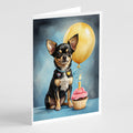 Black and Tan Chihuahua Happy Birthday Greeting Cards Pack of 8 Blank Cards with Envelopes Whimsical A7 Size 5x7