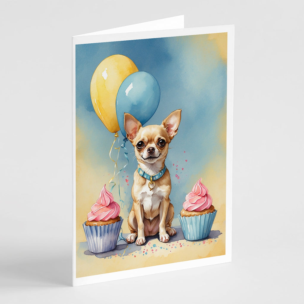 Chihuahua Happy Birthday Greeting Cards Pack of 8 Blank Cards with Envelopes Whimsical A7 Size 5x7