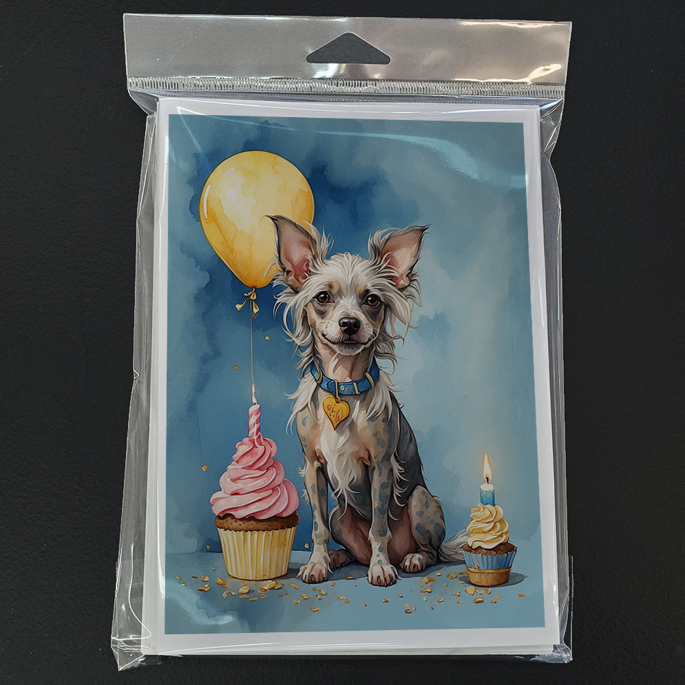 Chinese Crested Happy Birthday Greeting Cards Pack of 8 Blank Cards with Envelopes Whimsical A7 Size 5x7