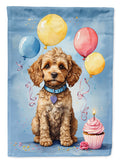 Cockapoo Happy Birthday House Flag 28x40 Porch Sleeve Pole Decorative Outside Yard Banner Artwork Wall Hanging, Polyester