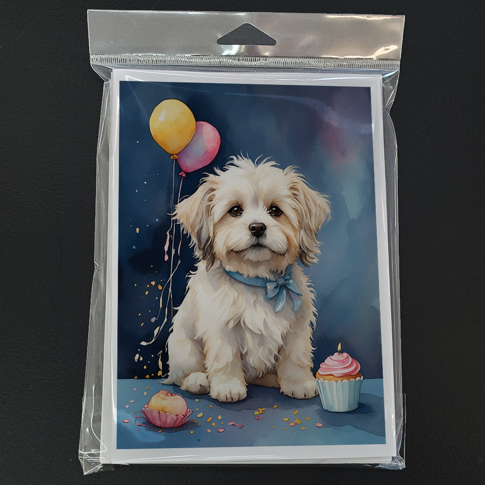 Coton De Tulear Happy Birthday Greeting Cards Pack of 8 Blank Cards with Envelopes Whimsical A7 Size 5x7