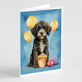Portuguese Water Dog Happy Birthday Greeting Cards Pack of 8 Blank Cards with Envelopes Whimsical A7 Size 5x7