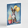 Rat Terrier Happy Birthday Greeting Cards Pack of 8 Blank Cards with Envelopes Whimsical A7 Size 5x7