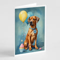 Rhodesian Ridgeback Happy Birthday Greeting Cards Pack of 8 Blank Cards with Envelopes Whimsical A7 Size 5x7