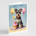 Schnauzer Happy Birthday Greeting Cards Pack of 8 Blank Cards with Envelopes Whimsical A7 Size 5x7