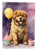 Tibetan Mastiff Happy Birthday House Flag 28x40 Porch Sleeve Pole Decorative Outside Yard Banner Artwork Wall Hanging, Polyester