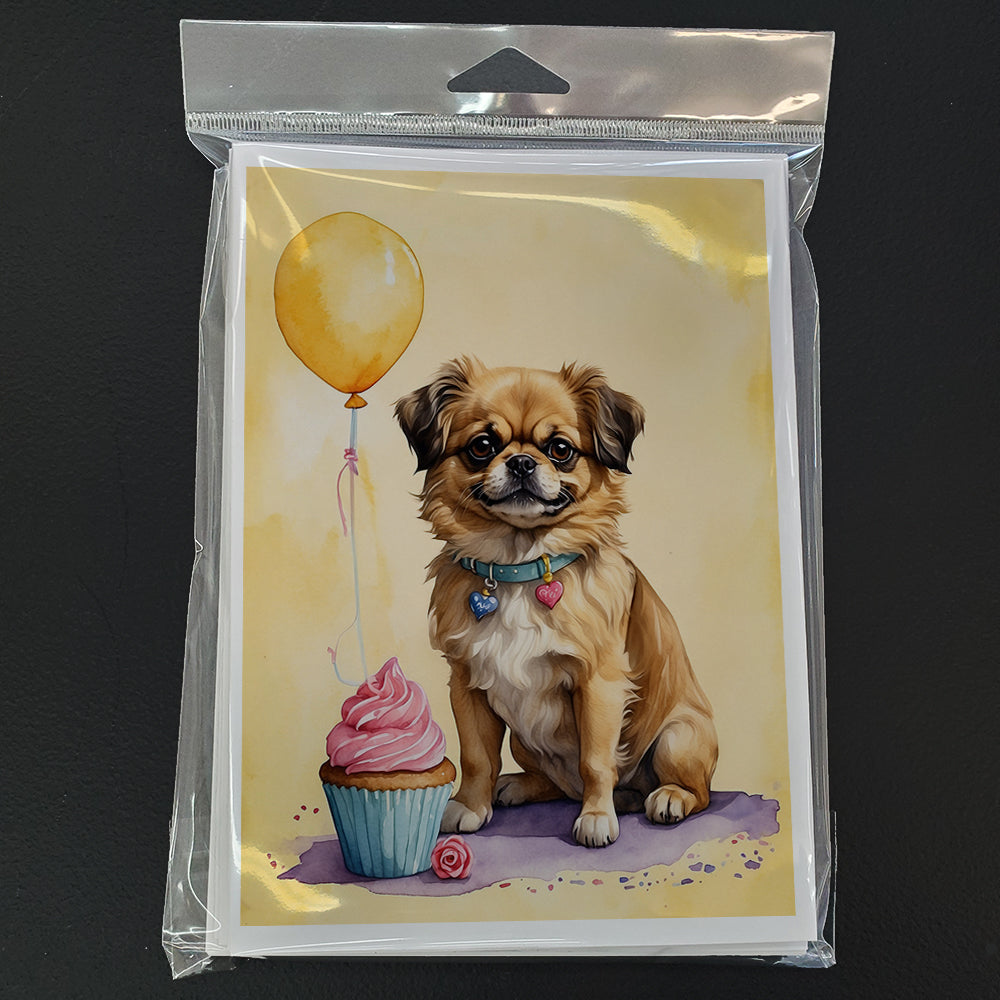 Tibetan Spaniel Happy Birthday Greeting Cards Pack of 8 Blank Cards with Envelopes Whimsical A7 Size 5x7