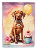 Vizsla Happy Birthday House Flag 28x40 Porch Sleeve Pole Decorative Outside Yard Banner Artwork Wall Hanging, Polyester